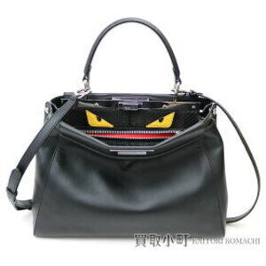 Fendi Bugs Monster Eye Icon Peekaboo Bag Black Python Tote Crossbody